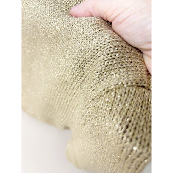 Cache' Medium Shrug Sweater Bolero Shoulder Cover Gold Metallic Threads EUC - Picture 3 of 6